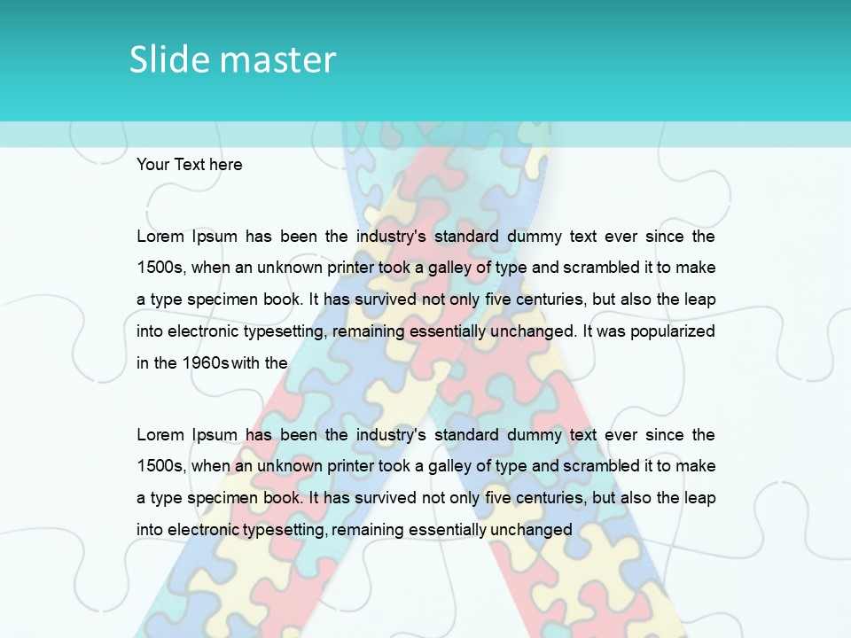 A Puzzle Piece With A Colorful Ribbon On It PowerPoint Template