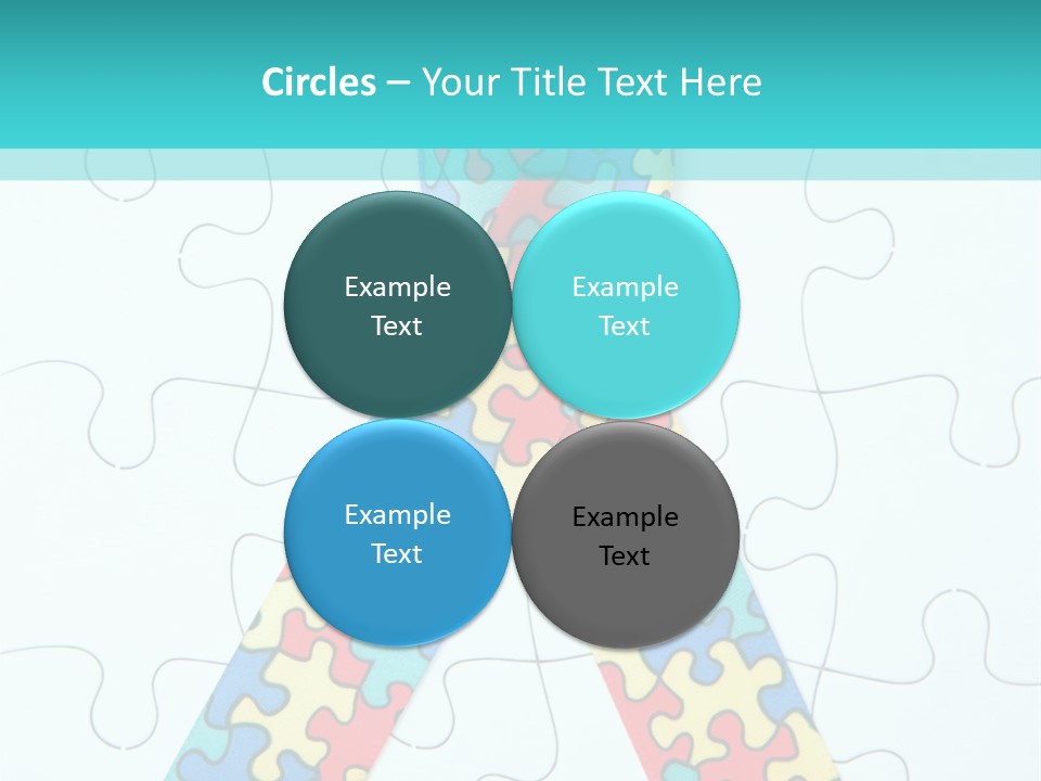 A Puzzle Piece With A Colorful Ribbon On It PowerPoint Template