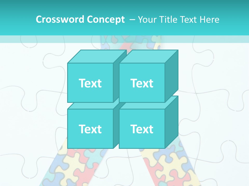 A Puzzle Piece With A Colorful Ribbon On It PowerPoint Template