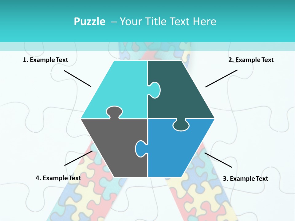 A Puzzle Piece With A Colorful Ribbon On It PowerPoint Template