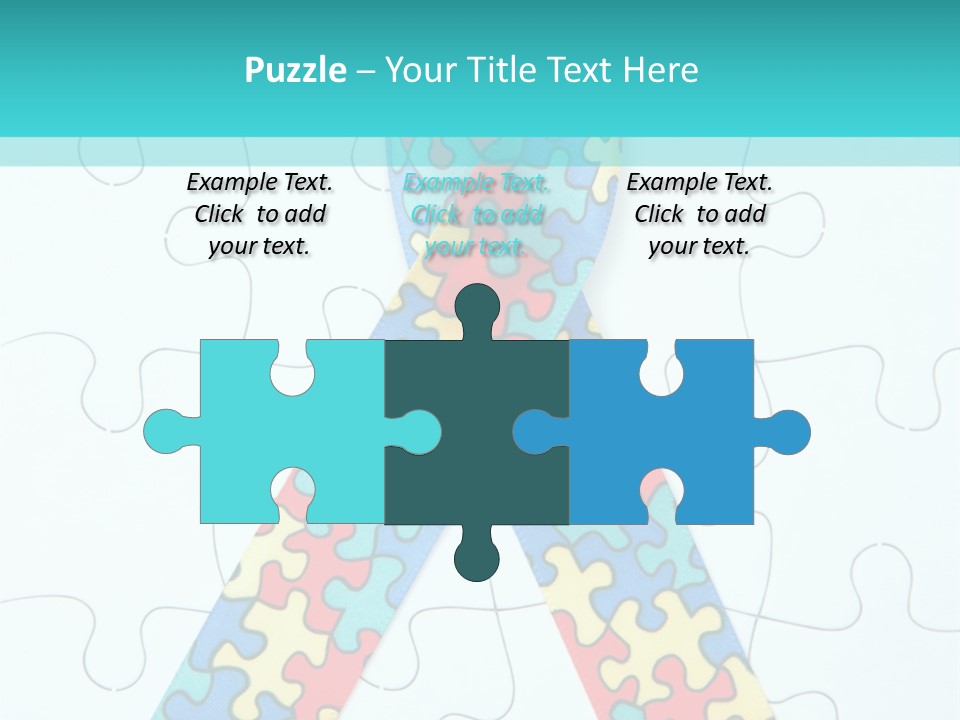 A Puzzle Piece With A Colorful Ribbon On It PowerPoint Template