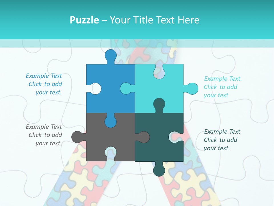 A Puzzle Piece With A Colorful Ribbon On It PowerPoint Template