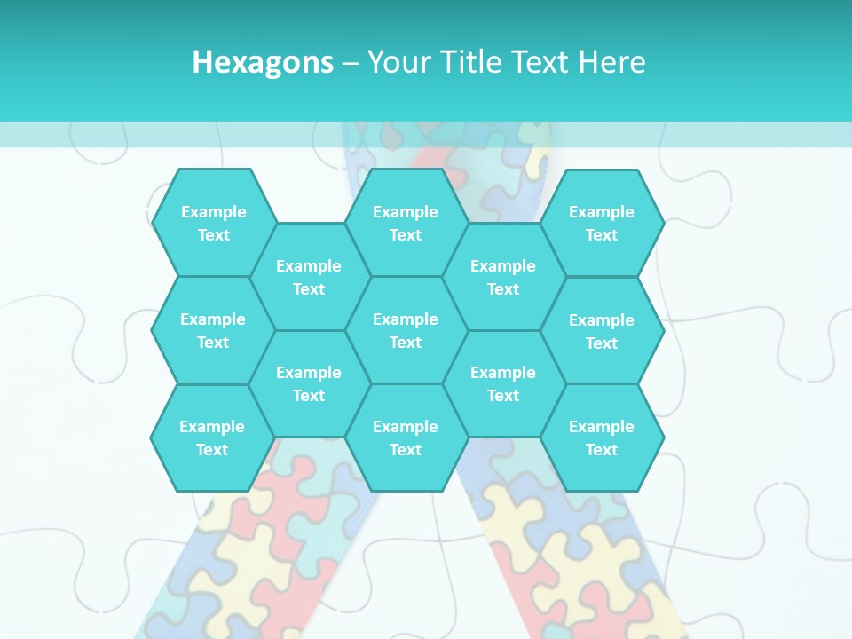 A Puzzle Piece With A Colorful Ribbon On It PowerPoint Template