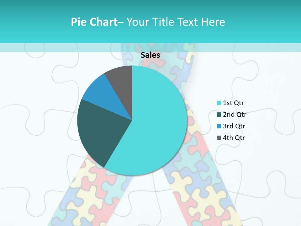 A Puzzle Piece With A Colorful Ribbon On It PowerPoint Template