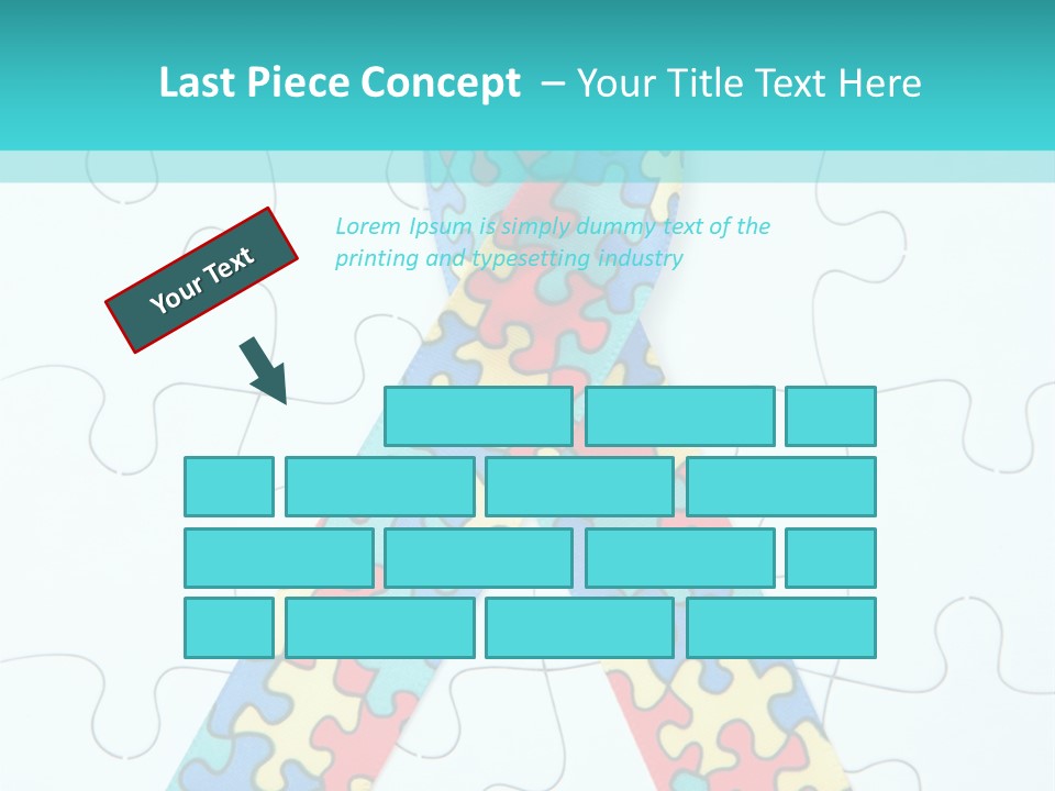 A Puzzle Piece With A Colorful Ribbon On It PowerPoint Template