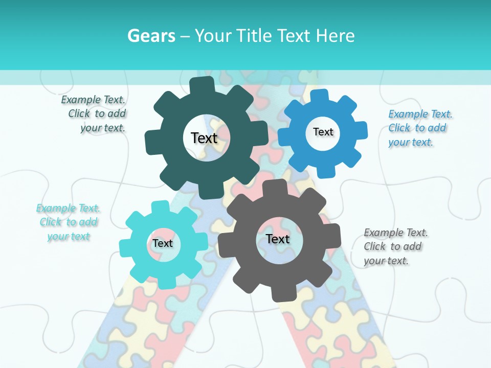 A Puzzle Piece With A Colorful Ribbon On It PowerPoint Template