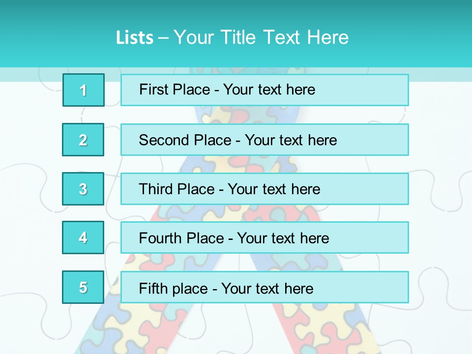 A Puzzle Piece With A Colorful Ribbon On It PowerPoint Template