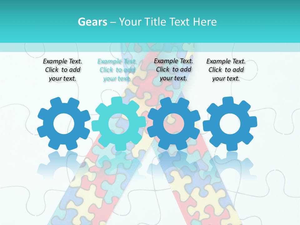 A Puzzle Piece With A Colorful Ribbon On It PowerPoint Template