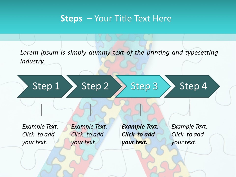 A Puzzle Piece With A Colorful Ribbon On It PowerPoint Template