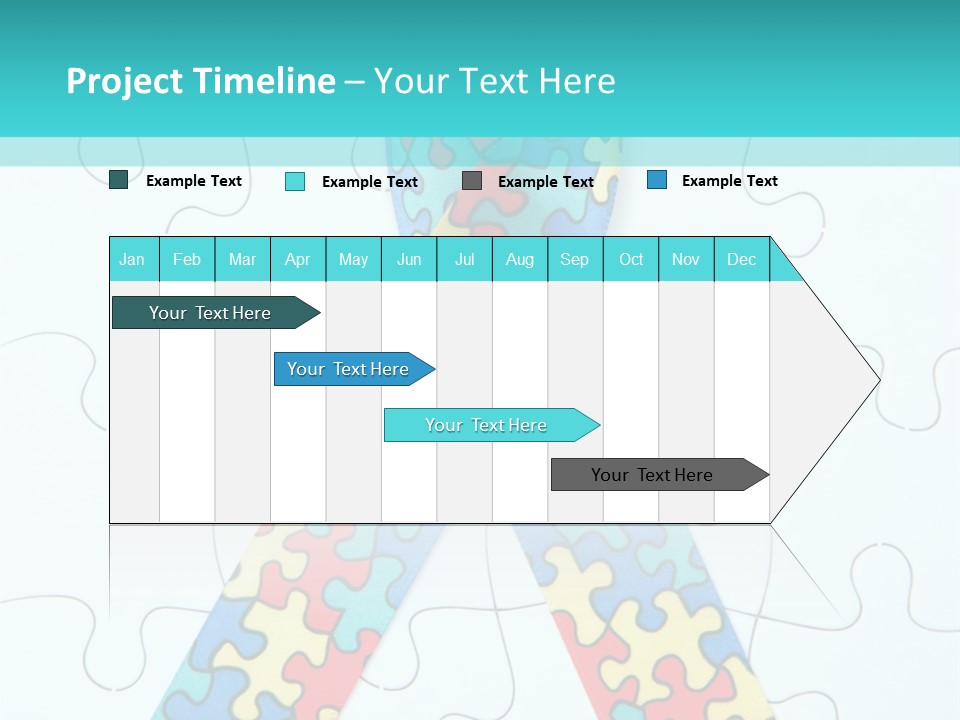 A Puzzle Piece With A Colorful Ribbon On It PowerPoint Template