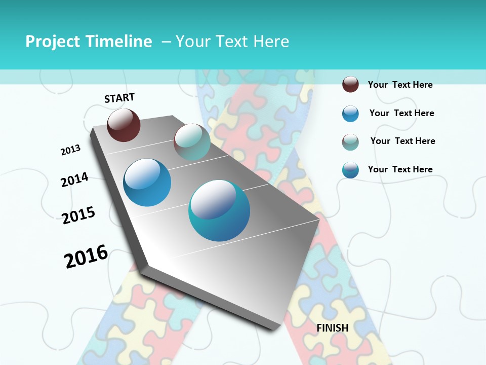 A Puzzle Piece With A Colorful Ribbon On It PowerPoint Template