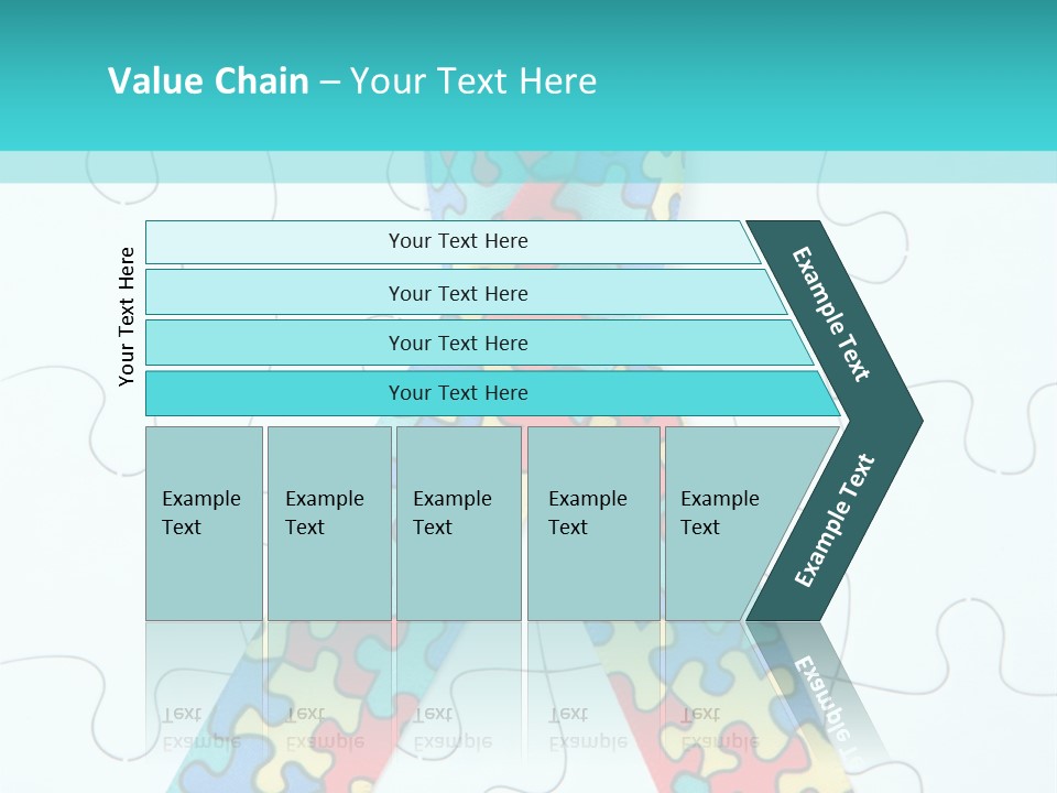 A Puzzle Piece With A Colorful Ribbon On It PowerPoint Template