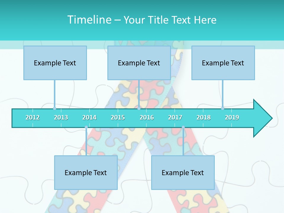 A Puzzle Piece With A Colorful Ribbon On It PowerPoint Template