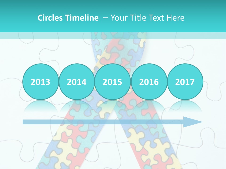 A Puzzle Piece With A Colorful Ribbon On It PowerPoint Template