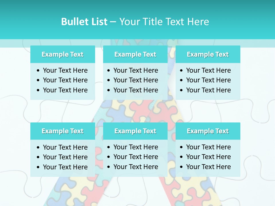 A Puzzle Piece With A Colorful Ribbon On It PowerPoint Template