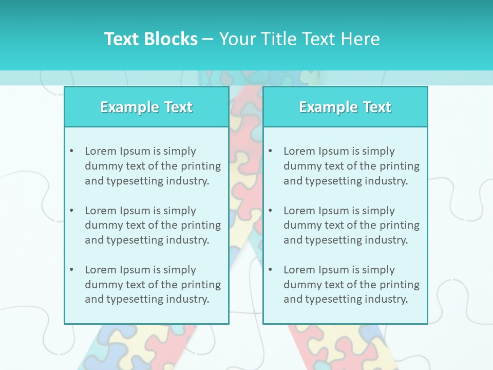 A Puzzle Piece With A Colorful Ribbon On It PowerPoint Template