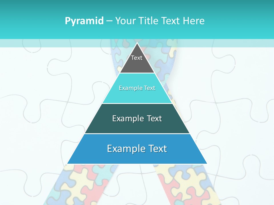 A Puzzle Piece With A Colorful Ribbon On It PowerPoint Template