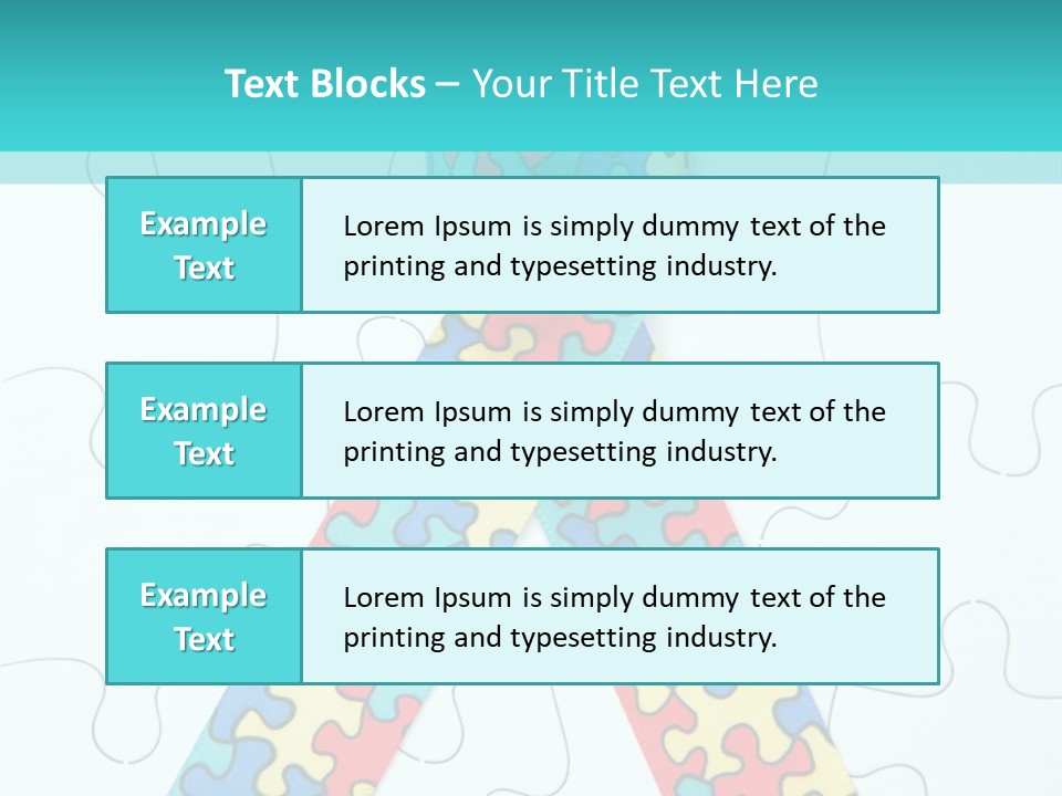 A Puzzle Piece With A Colorful Ribbon On It PowerPoint Template
