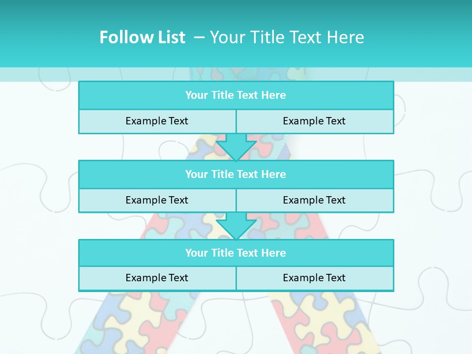 A Puzzle Piece With A Colorful Ribbon On It PowerPoint Template