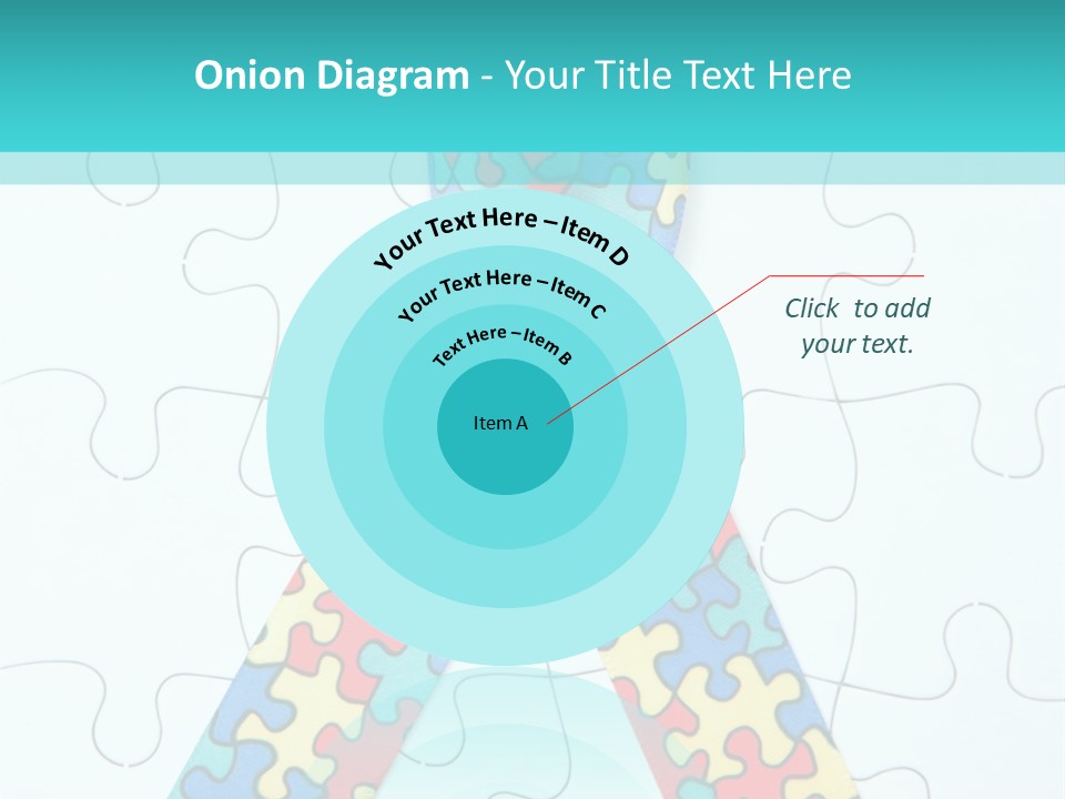 A Puzzle Piece With A Colorful Ribbon On It PowerPoint Template