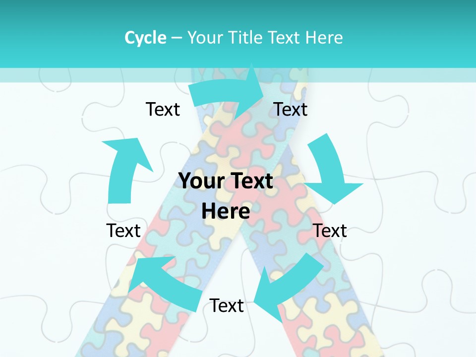 A Puzzle Piece With A Colorful Ribbon On It PowerPoint Template