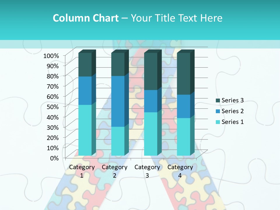 A Puzzle Piece With A Colorful Ribbon On It PowerPoint Template