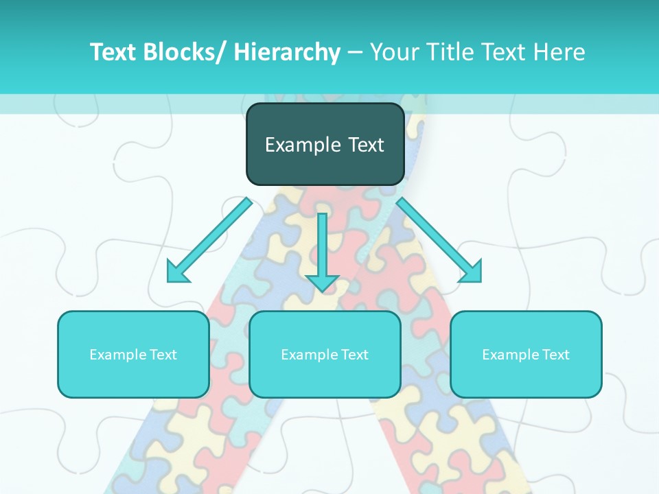 A Puzzle Piece With A Colorful Ribbon On It PowerPoint Template