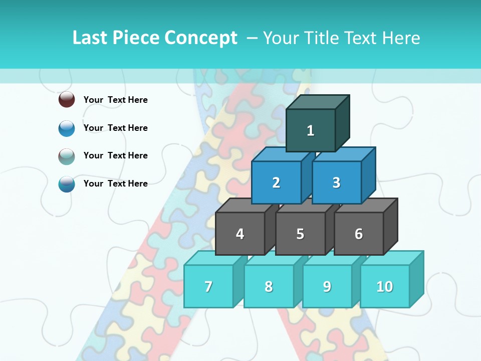 A Puzzle Piece With A Colorful Ribbon On It PowerPoint Template