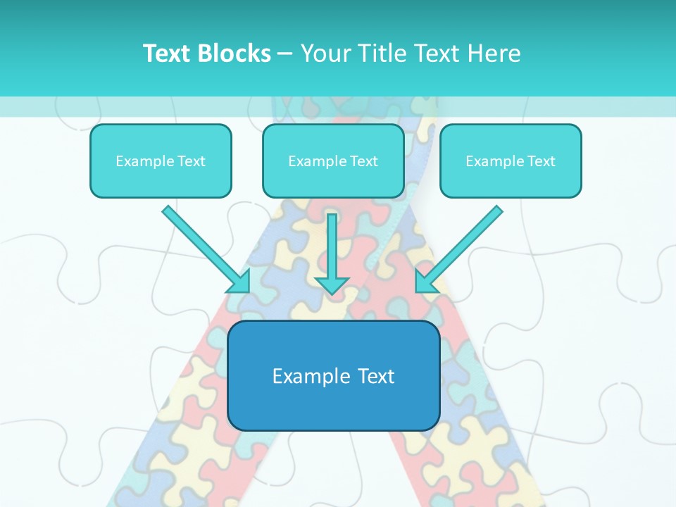 A Puzzle Piece With A Colorful Ribbon On It PowerPoint Template