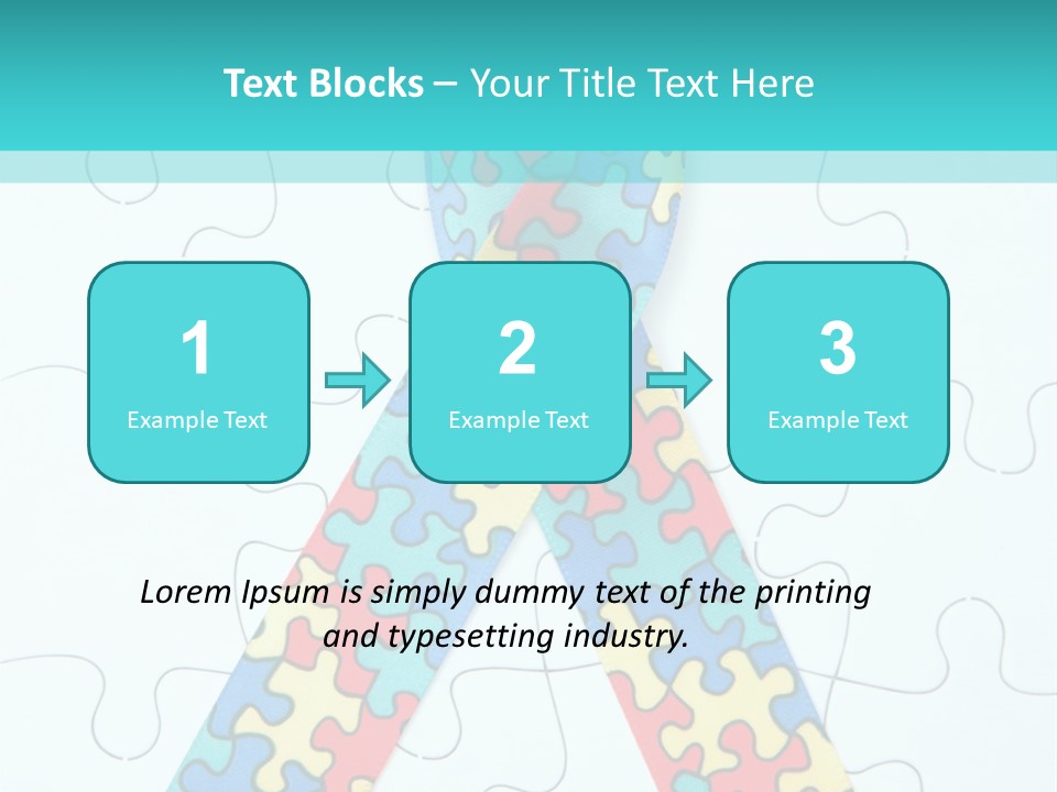 A Puzzle Piece With A Colorful Ribbon On It PowerPoint Template