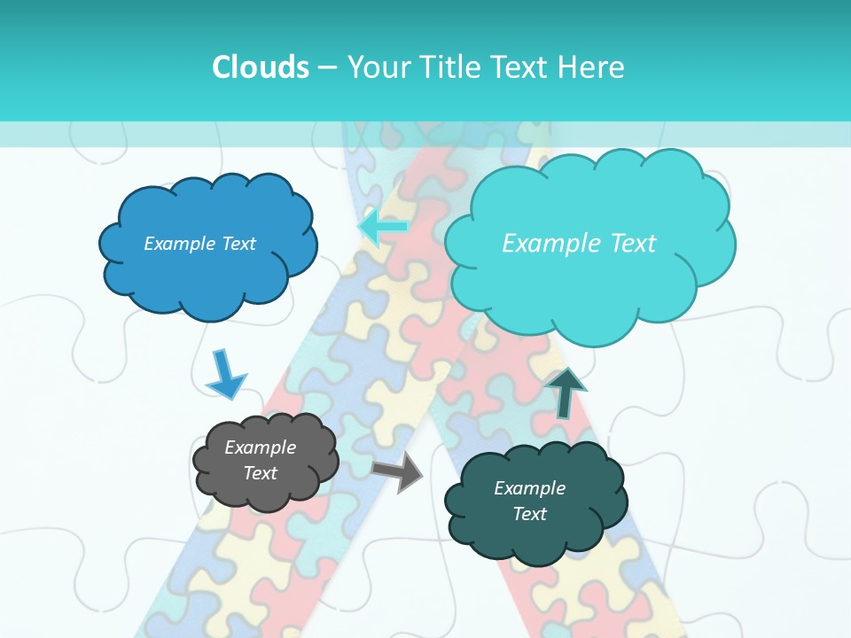 A Puzzle Piece With A Colorful Ribbon On It PowerPoint Template