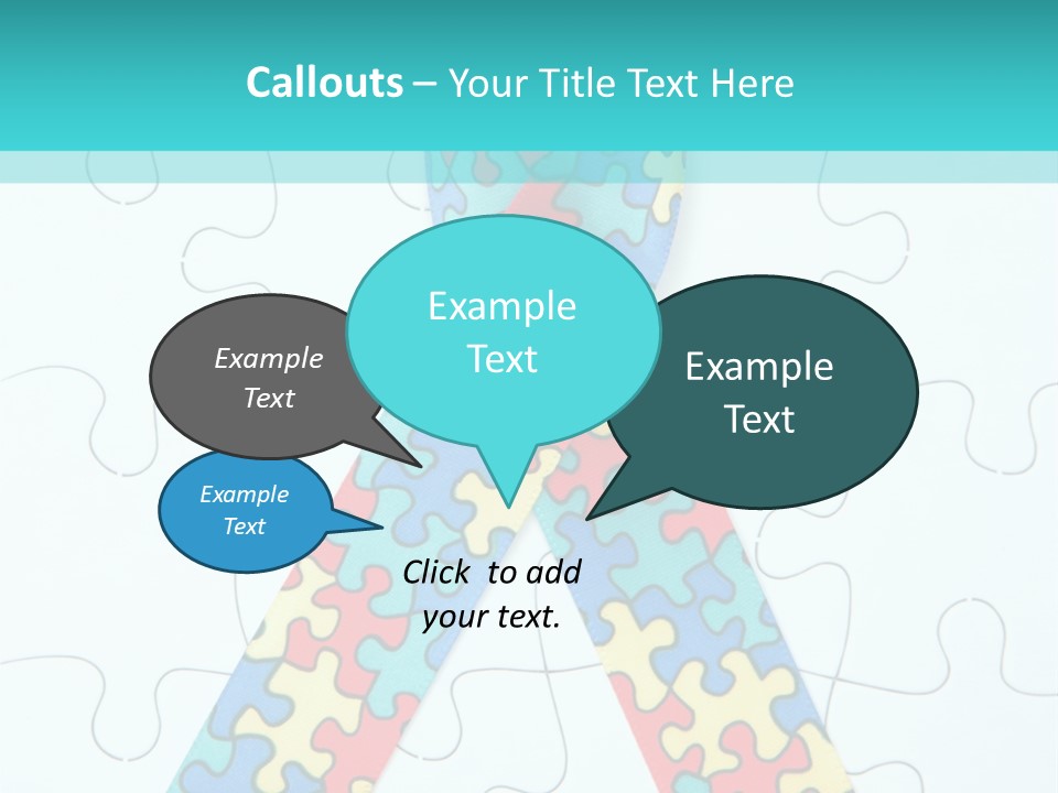 A Puzzle Piece With A Colorful Ribbon On It PowerPoint Template