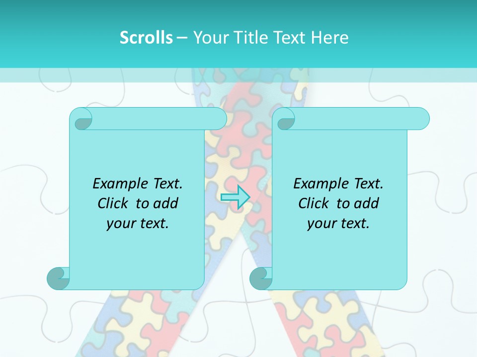 A Puzzle Piece With A Colorful Ribbon On It PowerPoint Template