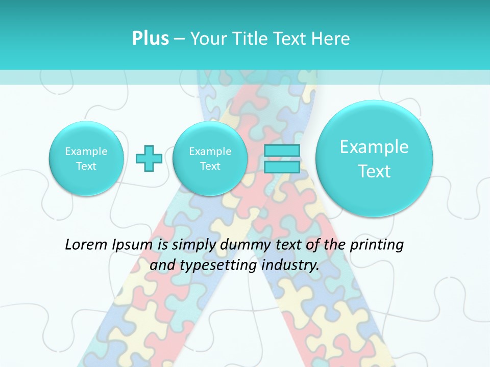 A Puzzle Piece With A Colorful Ribbon On It PowerPoint Template