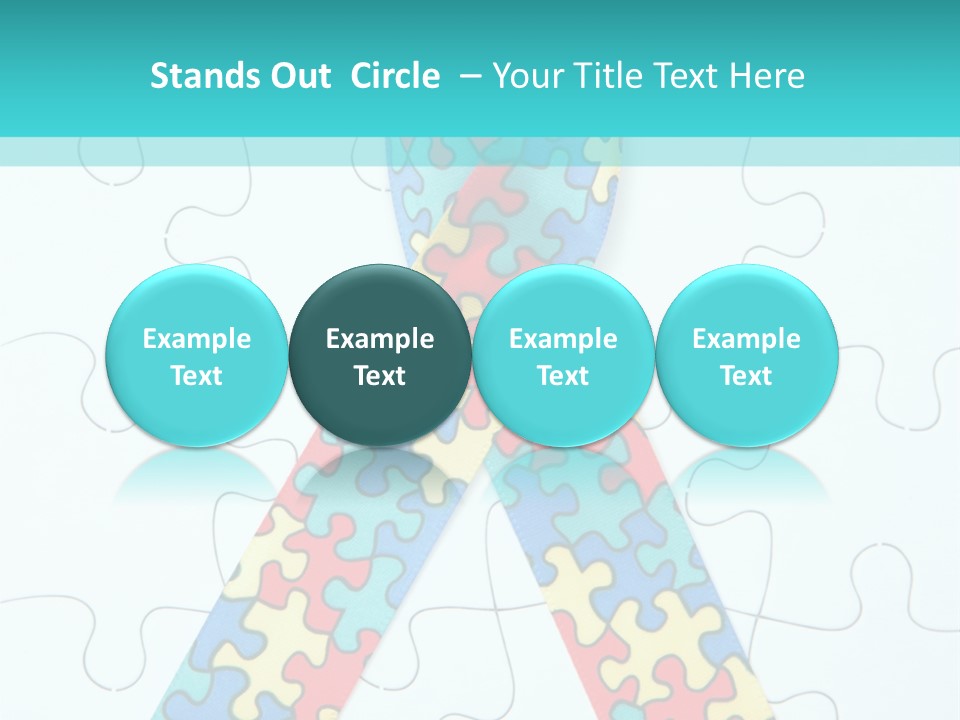 A Puzzle Piece With A Colorful Ribbon On It PowerPoint Template