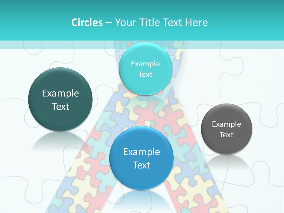 A Puzzle Piece With A Colorful Ribbon On It PowerPoint Template