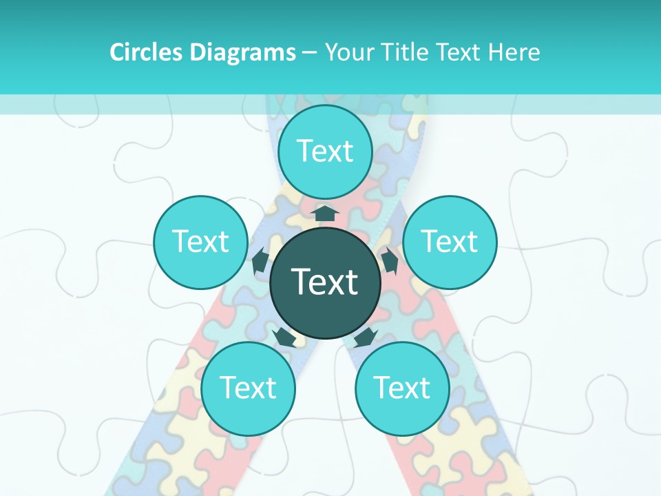 A Puzzle Piece With A Colorful Ribbon On It PowerPoint Template