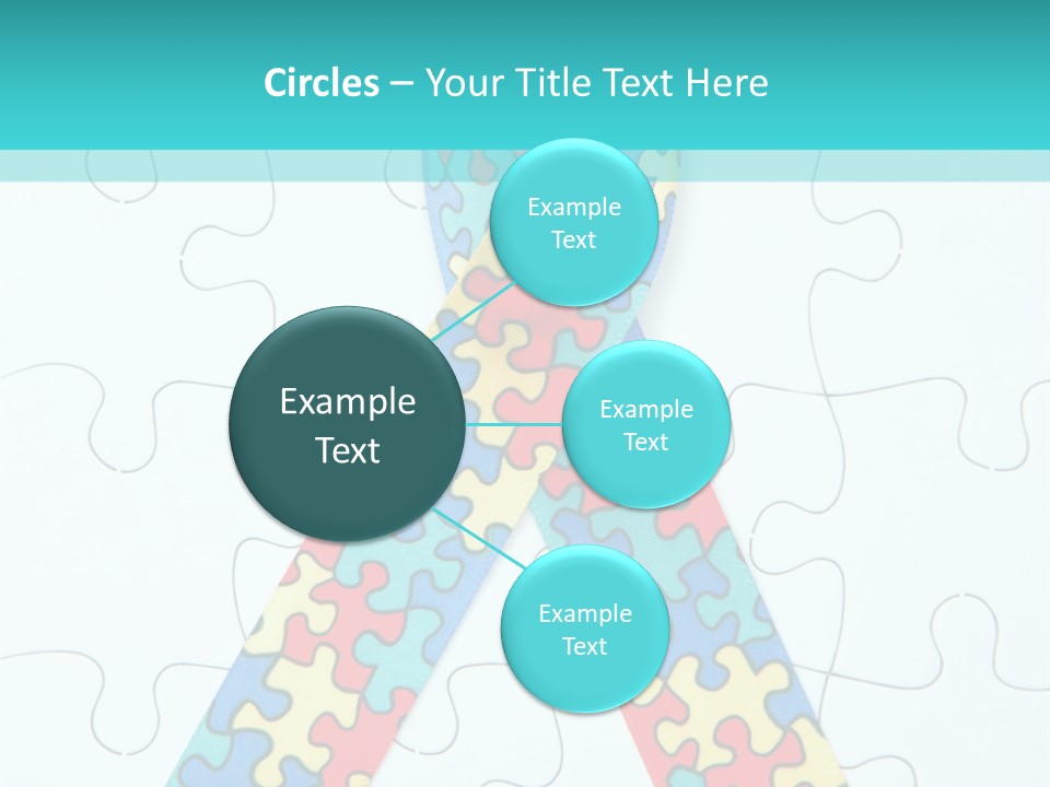 A Puzzle Piece With A Colorful Ribbon On It PowerPoint Template