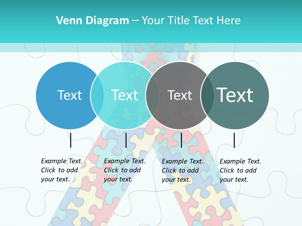A Puzzle Piece With A Colorful Ribbon On It PowerPoint Template