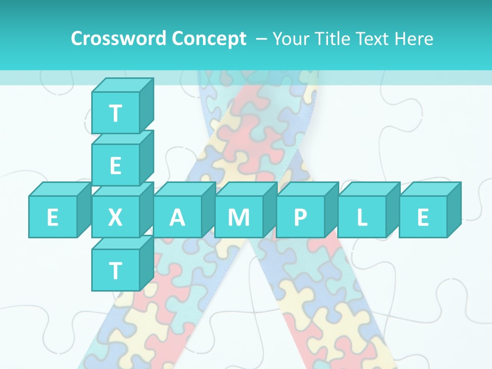 A Puzzle Piece With A Colorful Ribbon On It PowerPoint Template