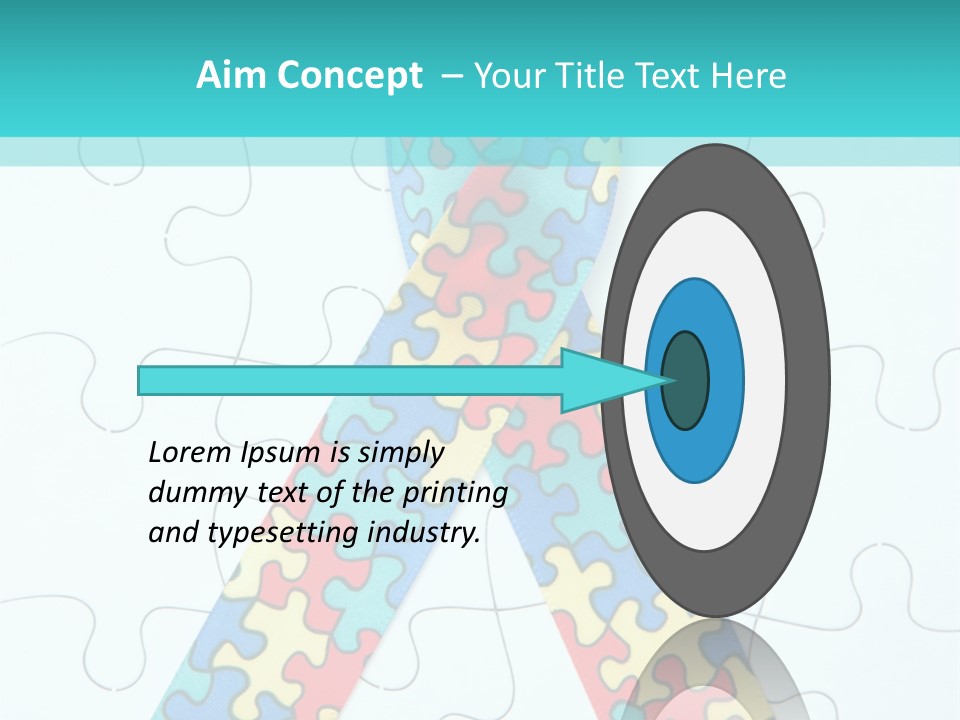 A Puzzle Piece With A Colorful Ribbon On It PowerPoint Template