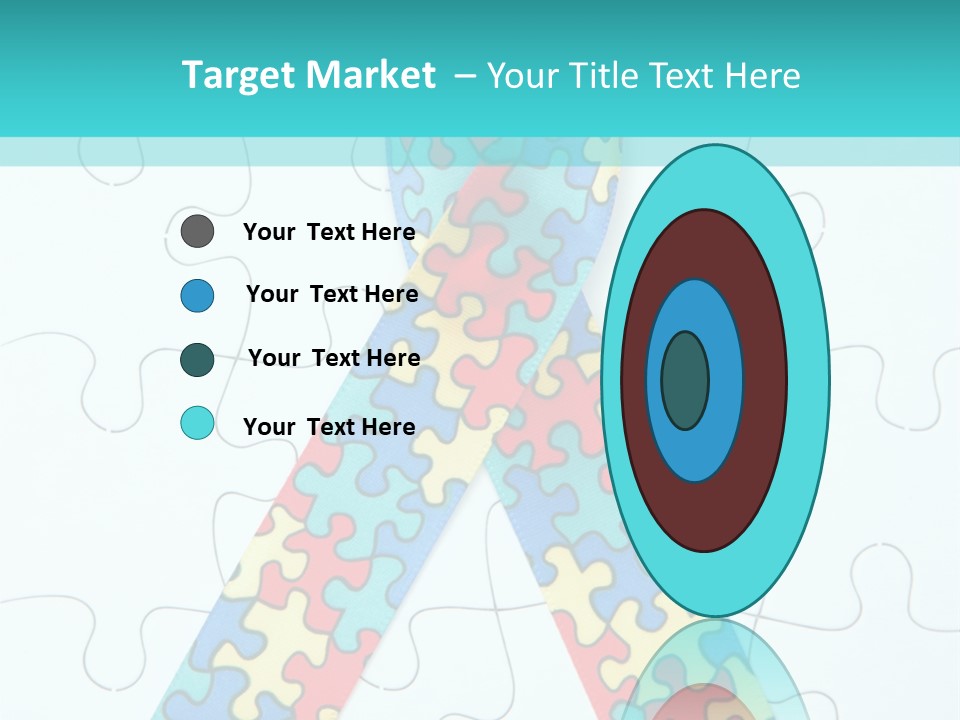 A Puzzle Piece With A Colorful Ribbon On It PowerPoint Template