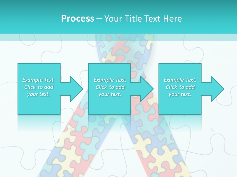 A Puzzle Piece With A Colorful Ribbon On It PowerPoint Template