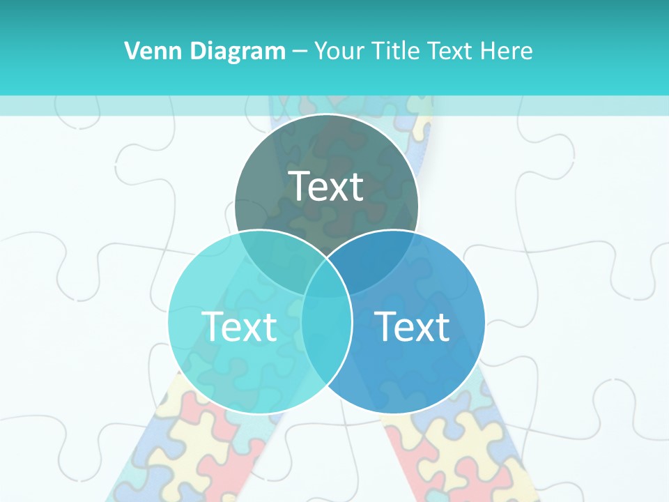 A Puzzle Piece With A Colorful Ribbon On It PowerPoint Template