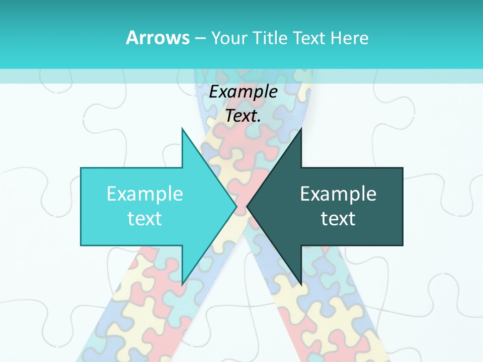 A Puzzle Piece With A Colorful Ribbon On It PowerPoint Template