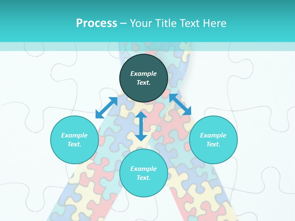 A Puzzle Piece With A Colorful Ribbon On It PowerPoint Template