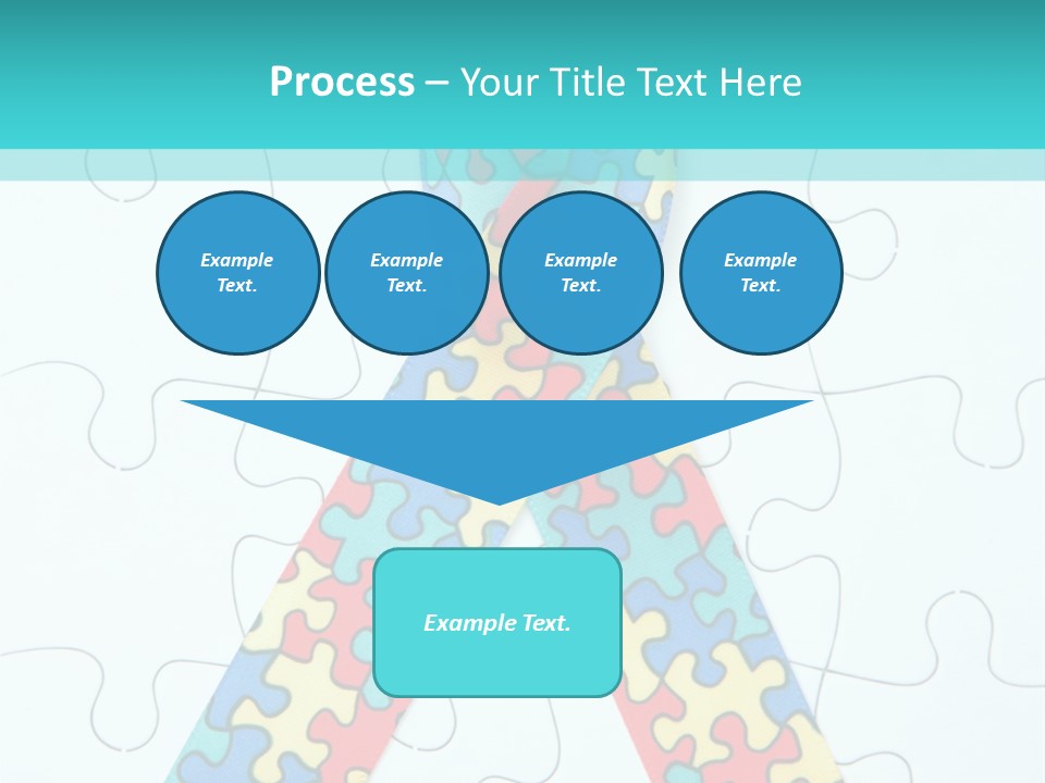 A Puzzle Piece With A Colorful Ribbon On It PowerPoint Template