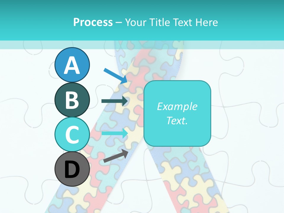 A Puzzle Piece With A Colorful Ribbon On It PowerPoint Template
