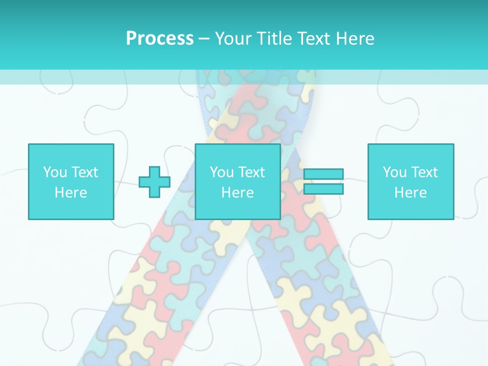 A Puzzle Piece With A Colorful Ribbon On It PowerPoint Template