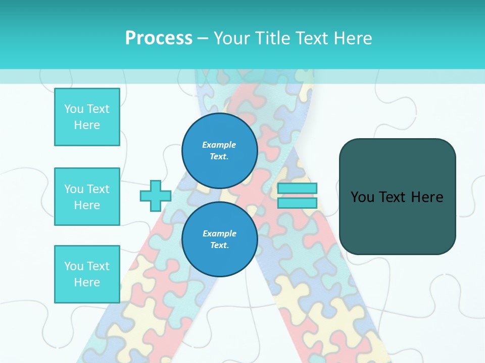 A Puzzle Piece With A Colorful Ribbon On It PowerPoint Template